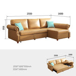 Stylish Yellow Faux Leather Sofa with Solid Wood Frame - Modern & Durable fwlp-945