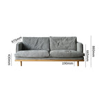 Luxurious Goose Down Corduroy Sofa in Off White with Oak Wood and Color Options fxgmz-604