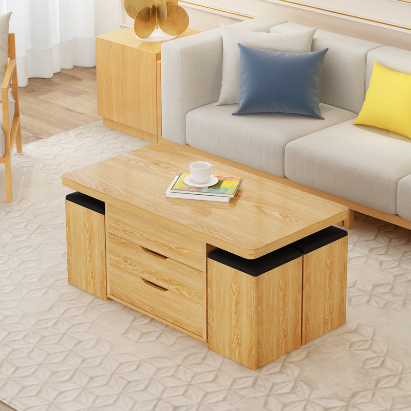 Modern Multi-layer Board Tea Table with Synthetic Leather Seating - Perfect for Elegant Dining Spaces fcx-2590