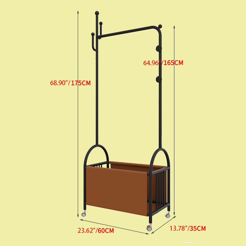 Stylish Faux Leather Coat Hanger with Storage & Hooks for Modern Homes hsj-2248