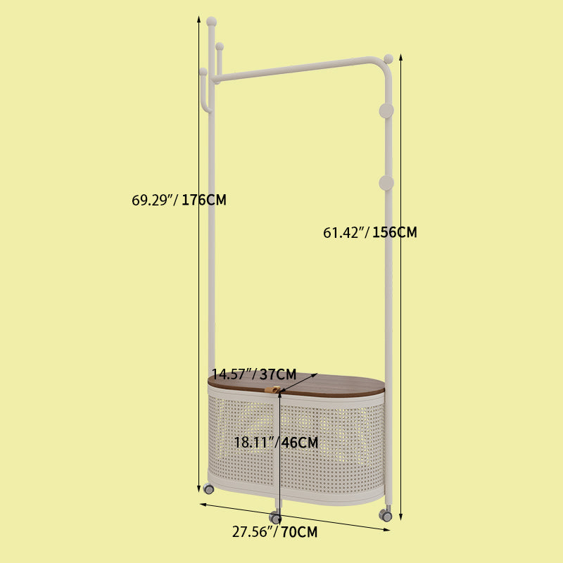 Stylish Metal & Wood Coat Hanger with Storage Cabinet - Modern Entryway Solution hsj-2250
