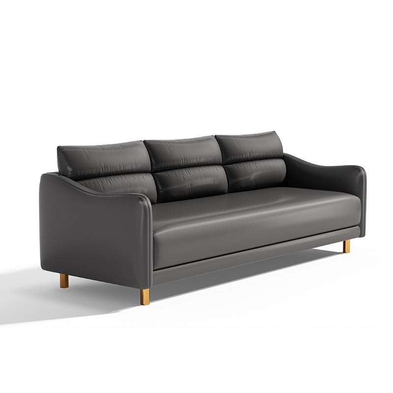 Stylish Techno Fabric Sofa - Available in Orange, Off White, Khaki, Black, Light Gray, and Dark Blue with Wood Accents qm-16