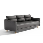 Stylish Techno Fabric Sofa - Available in Orange, Off White, Khaki, Black, Light Gray, and Dark Blue with Wood Accents qm-16