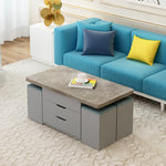 Modern Multi-layer Board Tea Table with Synthetic Leather Seating - Perfect for Elegant Dining Spaces fcx-2590