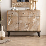 Elegant Chinese Fir Cabinet with Leaf Design – Stylish Storage Solution for Modern Homes hdst-4220