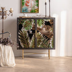Stylish Chinese Fir Cabinet with Tempered Glass Doors - Modern Accent Storage Unit hdst-4322