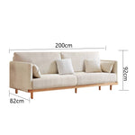 Elegant Beige Corduroy Sofa with Natural Oak and Pine Wood Frame - Luxurious Goose Down Filling hmyf-1274