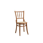 Elegant Light Brown Beech Wood Chair with Rattan Design fyx-888