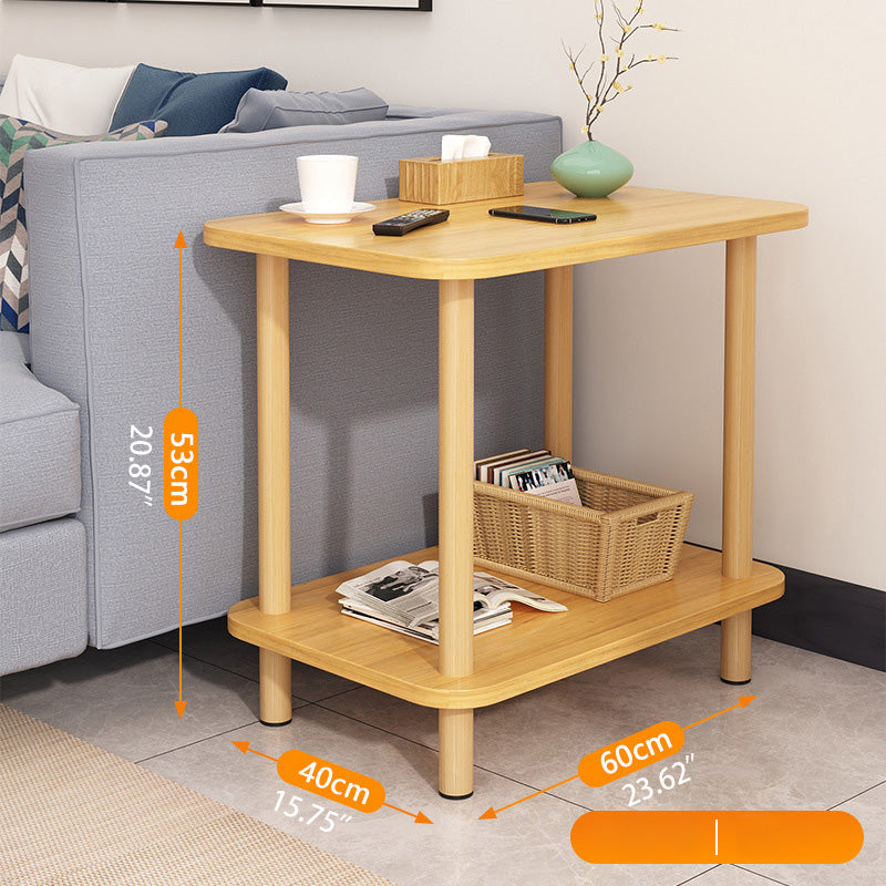 Sleek White Natural Wood Tea Table with Multi-Layer Board Design fxjc-510