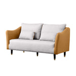 Stylish Dual-Tone Sofa Collection: Dark Blue, Orange, Green & More - Techno Fabric Cotton Blend qm-8