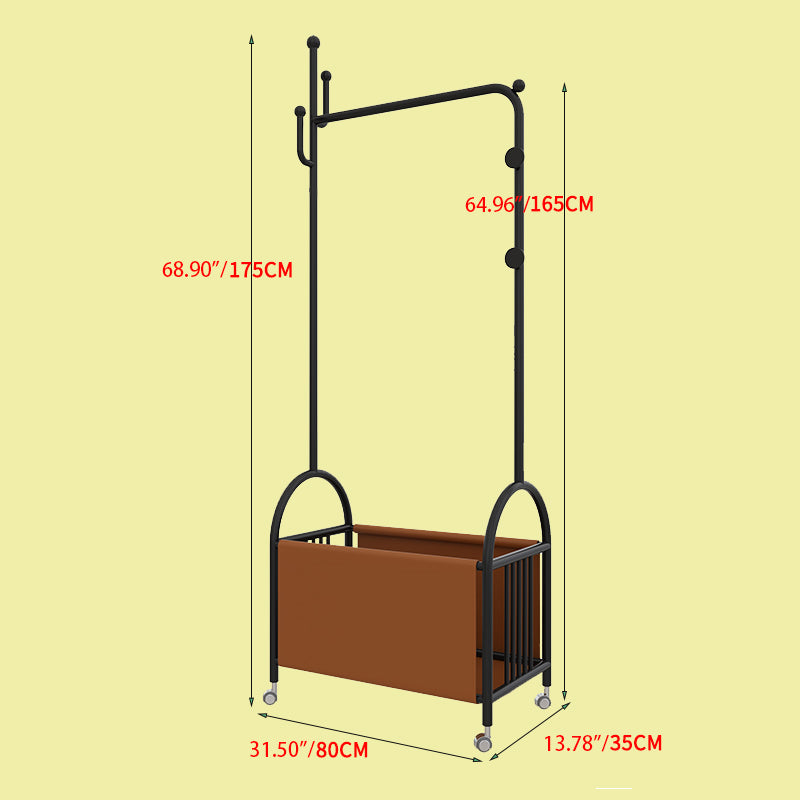 Stylish Faux Leather Coat Hanger with Storage & Hooks for Modern Homes hsj-2248