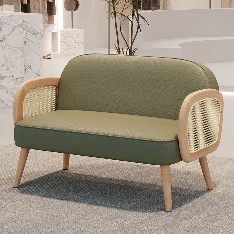 Stylish Scratch-Resistant Rubber Wood Chair in Off White, Orange, and Green Fabric fsmy-452