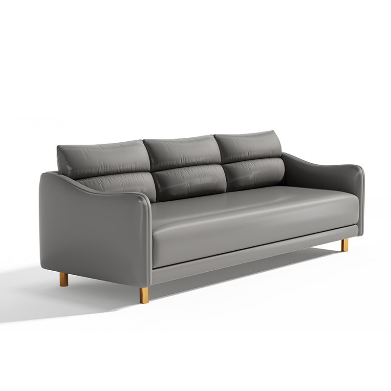 Stylish Techno Fabric Sofa - Available in Orange, Off White, Khaki, Black, Light Gray, and Dark Blue with Wood Accents qm-16