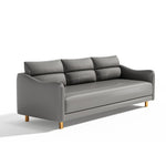 Stylish Techno Fabric Sofa - Available in Orange, Off White, Khaki, Black, Light Gray, and Dark Blue with Wood Accents qm-16