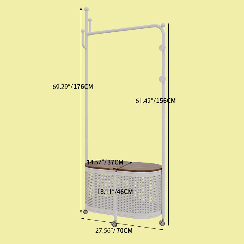 Stylish Metal & Wood Coat Hanger with Storage Cabinet - Modern Entryway Solution hsj-2250