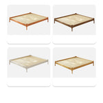Stylish Light Brown Bed with Natural Wood Accents - Premium Ash Wood Frame fjjj-1655