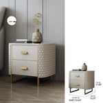 Luxurious Faux Leather Nightstand with Modern Gold Accents fzyhs-2735