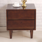 Stylish Natural Brown & White Bedside Cupboard - Rubber Wood & Pine Wood Construction hglna-1456