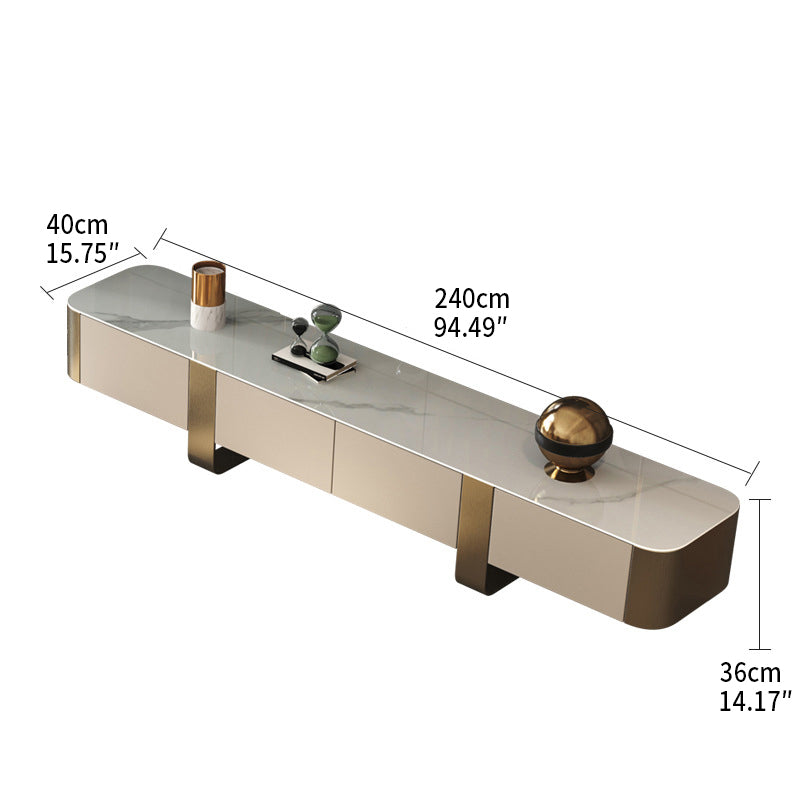 Modern Ceramic Sintered Stone TV Cabinet - Sleek Design for Elegant Living Rooms fjx-2679