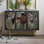 Stylish Chinese Fir Cabinet with Tempered Glass Doors - Modern Accent Storage Unit hdst-4322