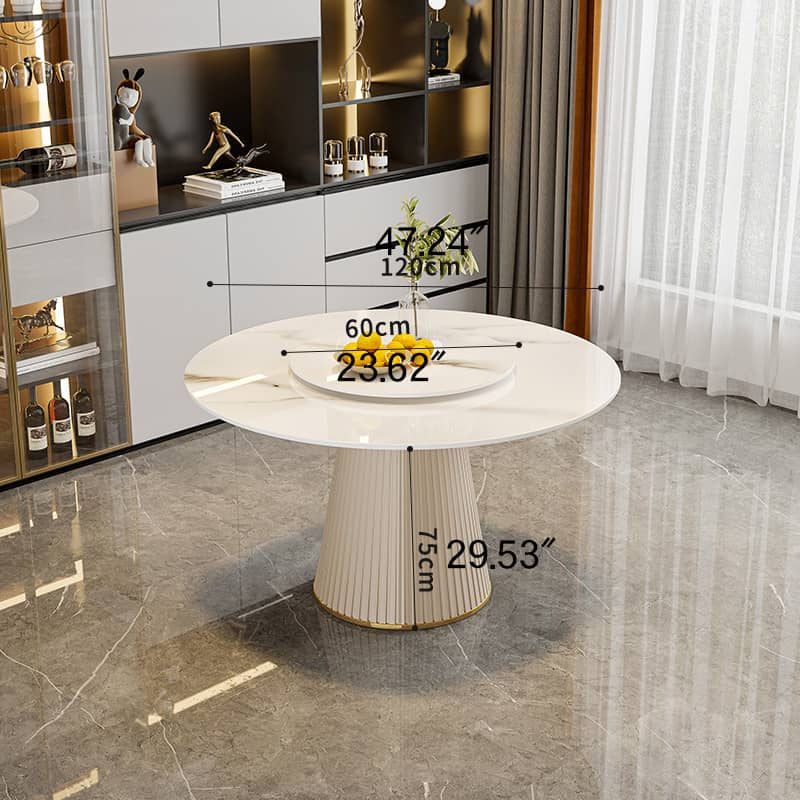 Luxurious Sintered Stone Dining Table with Chic Faux Leather Finish fel-1971