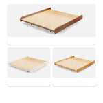 Stylish White and Brown Ash Wood Bed for Modern Bedrooms fjjj-1658