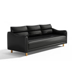 Stylish Techno Fabric Sofa - Available in Orange, Off White, Khaki, Black, Light Gray, and Dark Blue with Wood Accents qm-16