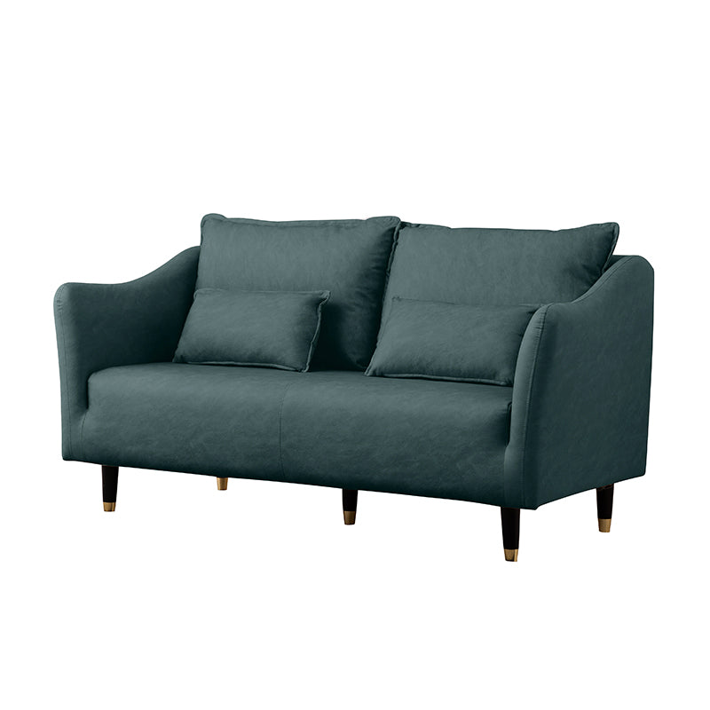 Stylish Dual-Tone Sofa Collection: Dark Blue, Orange, Green & More - Techno Fabric Cotton Blend qm-8