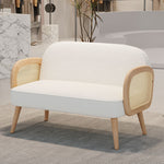 Stylish Scratch-Resistant Rubber Wood Chair in Off White, Orange, and Green Fabric fsmy-452