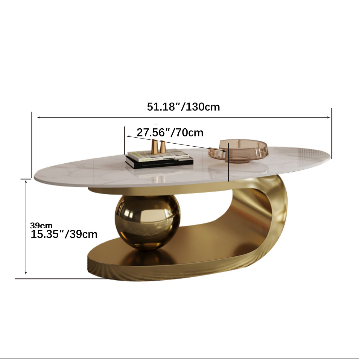 Luxurious Ceramic Sintered Stone Tea Table with Stainless Steel Base - Modern Elegance for Your Living Room fdl-2595
