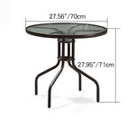 Stylish Modern Table with Black Glass Top and Durable Brown Steel Frame zy-268