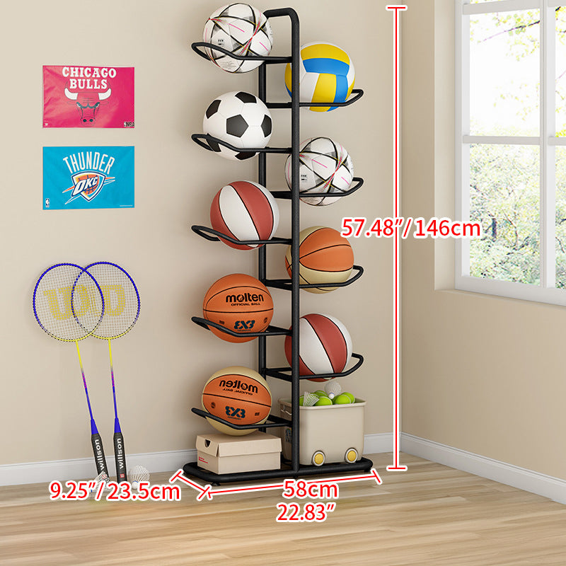 Multi-Tier Metal Sports Storage Rack for Balls & Equipment Organization hsen-2027