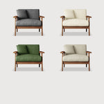 Stylish Beige Corduroy Sofa with Gray Brown Frame and Natural Ash Wood Accents fcp-1307