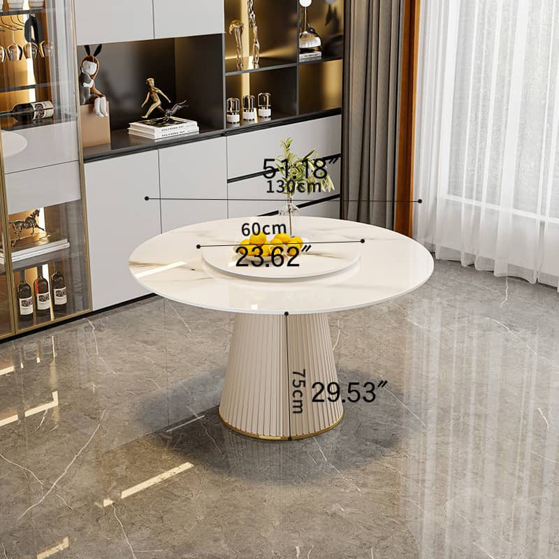 Luxurious Sintered Stone Dining Table with Chic Faux Leather Finish fel-1971