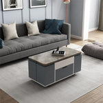 Modern Multi-Layer Tea Table with Synthetic Leather Finish - Stylish Centerpiece for Your Living Room fcx-2591