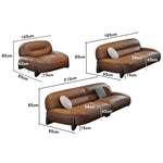 Luxurious Light Brown Sofa with Pine and Oak Wood Frame, Goose Down and Latex Cushioning, and Cotton Faux Leather Finish hzh-1364