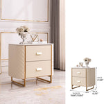 Luxurious Faux Leather Nightstand with Modern Gold Accents fzyhs-2735