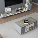 Modern Solid Wood Tea Table with Synthetic Leather Accents - Perfect for Stylish Living Rooms fcx-2588