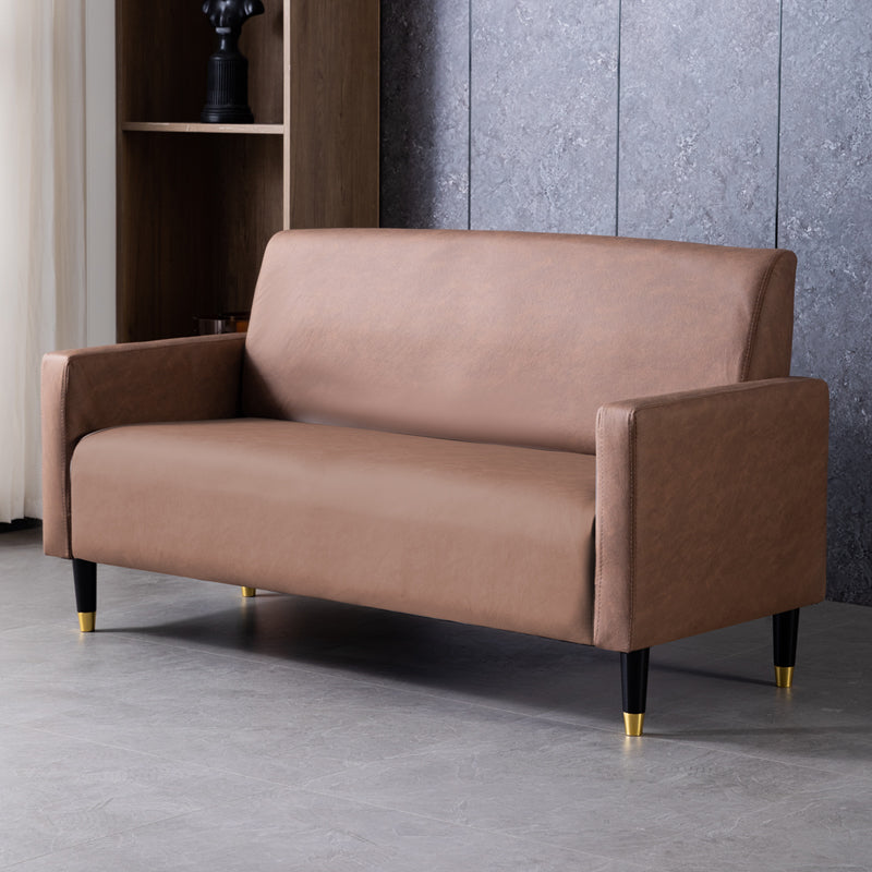 Stylish Dark Blue and Light Gray Sofa with Green Wood Accents - Techno Fabric and Cotton Blend for Ultimate Comfort qm-6