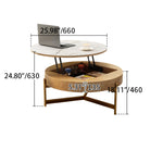 Elegant Sintered Stone Tea Table with Stainless Steel Frame and PU Leather Linen Finish fjnl-2449