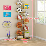 Multi-Tier Metal Sports Storage Rack for Balls & Equipment Organization hsen-2027