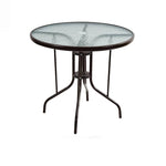 Stylish Modern Table with Black Glass Top and Durable Brown Steel Frame zy-268
