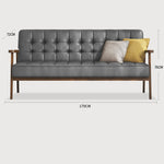 Modern Ash Wood Faux Leather Sofa - Sleek Black, Light Brown & Gray Design fcp-1304