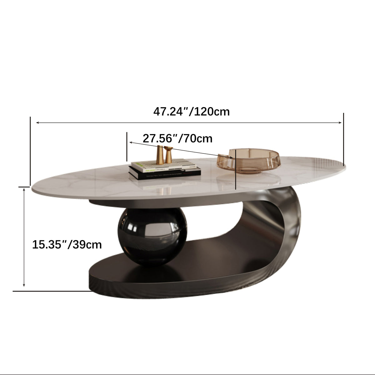 Luxurious Ceramic Sintered Stone Tea Table with Stainless Steel Base - Modern Elegance for Your Living Room fdl-2595