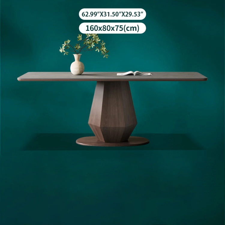 Elegant Grey Oak Wood Table with Durable Ceramic Top - Perfect for Modern Homes hagst-1670