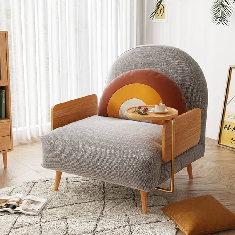 Modern Minimalist Sofa Bed - Ash Wood & Leathaire Upholstery for a Stylish Living Space hns-4131