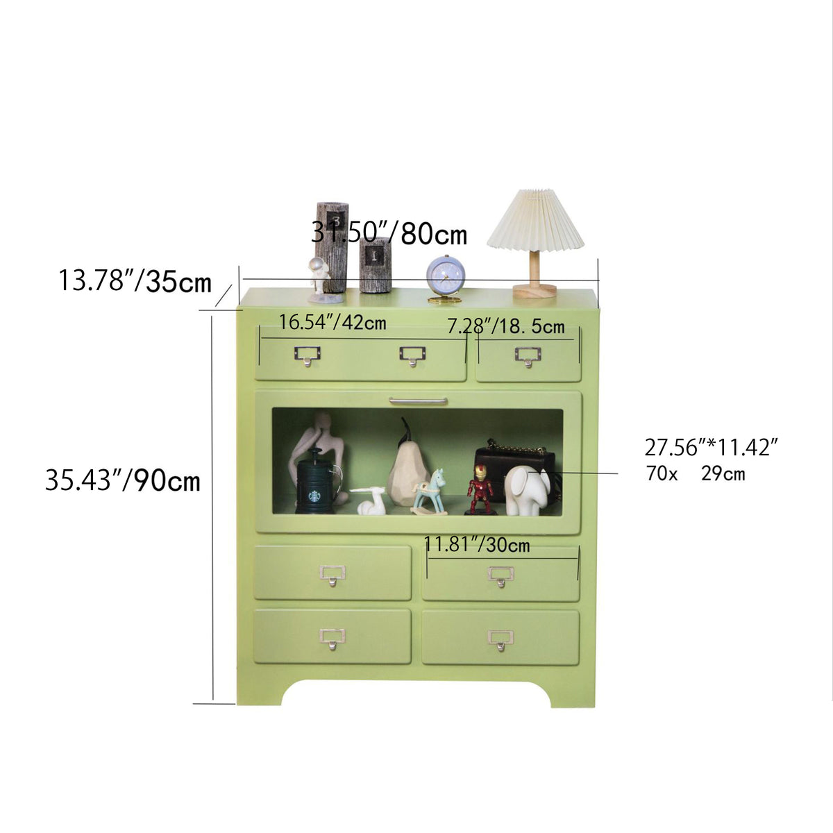 Stylish Pink Solid Wood Cabinet with Tempered Glass Display Shelves hyj-2298
