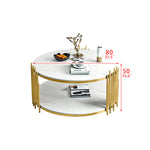 Stylish Round Tea Table with Tempered Glass & Sintered Stone - Modern Centerpiece for Your Living Room hyq-4420