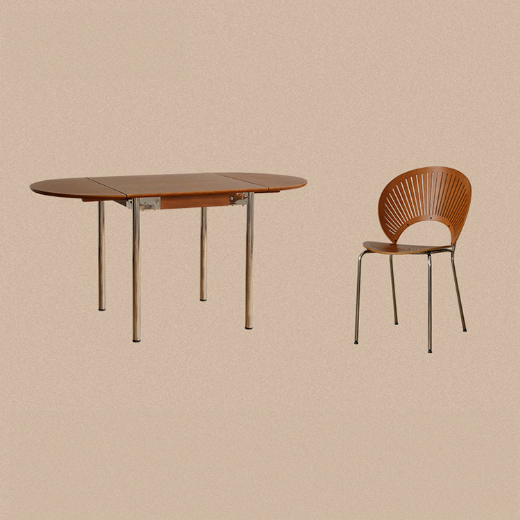 Elegant Cherry Wood Dining Chair with Rattan and Faux Leather Finish fpmxm-2772