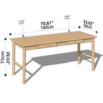 Premium Solid Wood Table - Elegant Brown, Red Oak & Black Walnut Choices hykmq-749